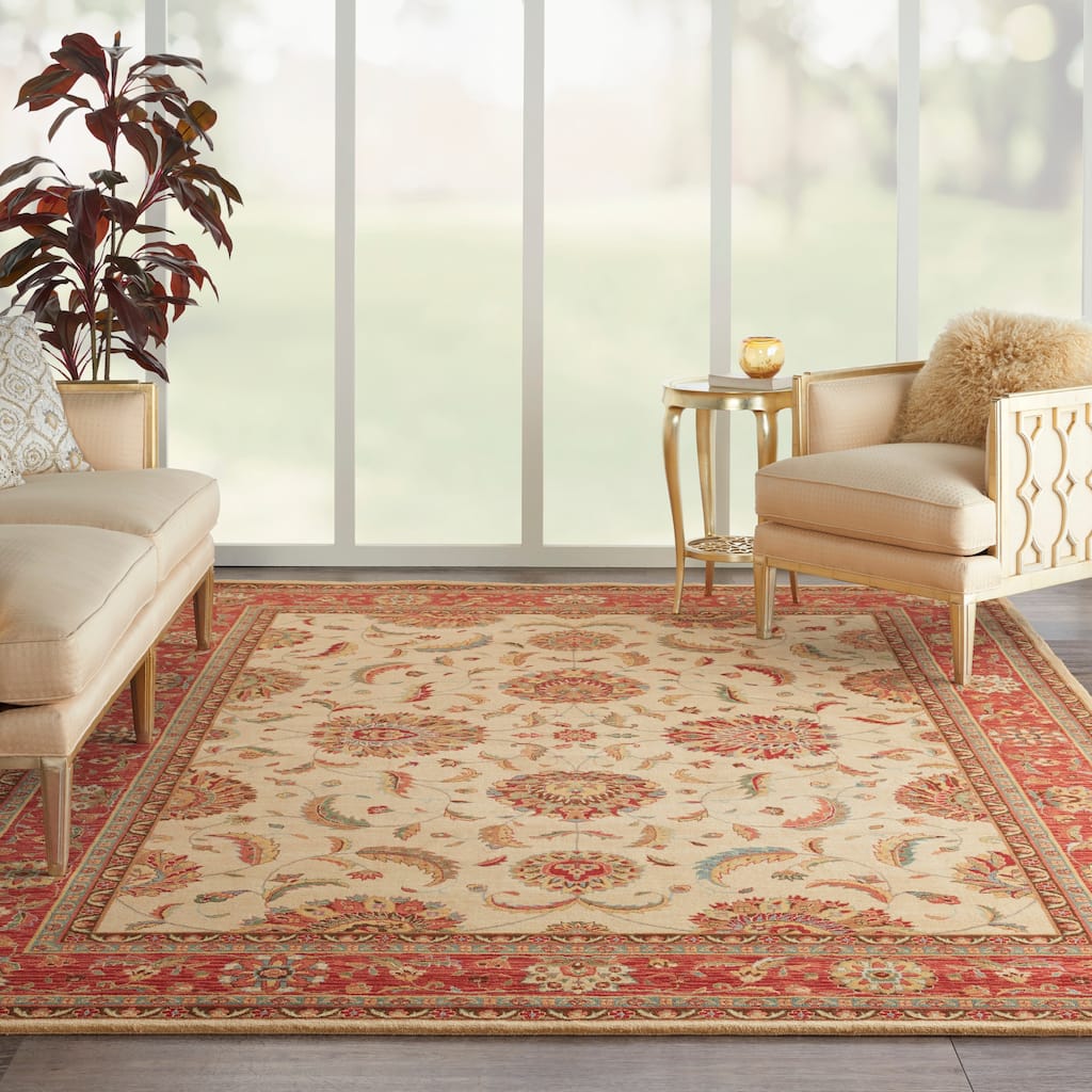 Nourison Living Treasures Persian Border Floral Area Rug