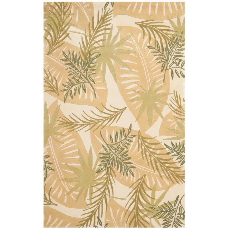 SAFAVIEH Handmade Mandarin Dinuca French Country Floral Wool Rug - 5' x 8' - Ivory/Sage - Rectangle