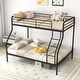 preview thumbnail 1 of 5, Twin Over Full Bunk Bed Heavy-Duty Metal Bunk Bed w/ Guardrail &Ladder