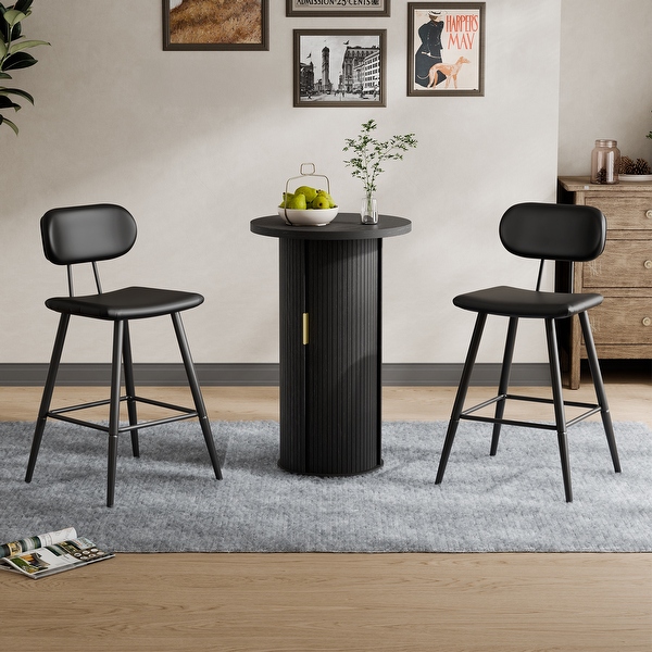 太郎丸 3 Small Tambour Dining Table with Three-Layer Storage Shelf