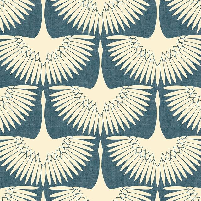 Genevieve Gorder Feather Flock Removable Peel and Stick Wallpaper - Denim Blue