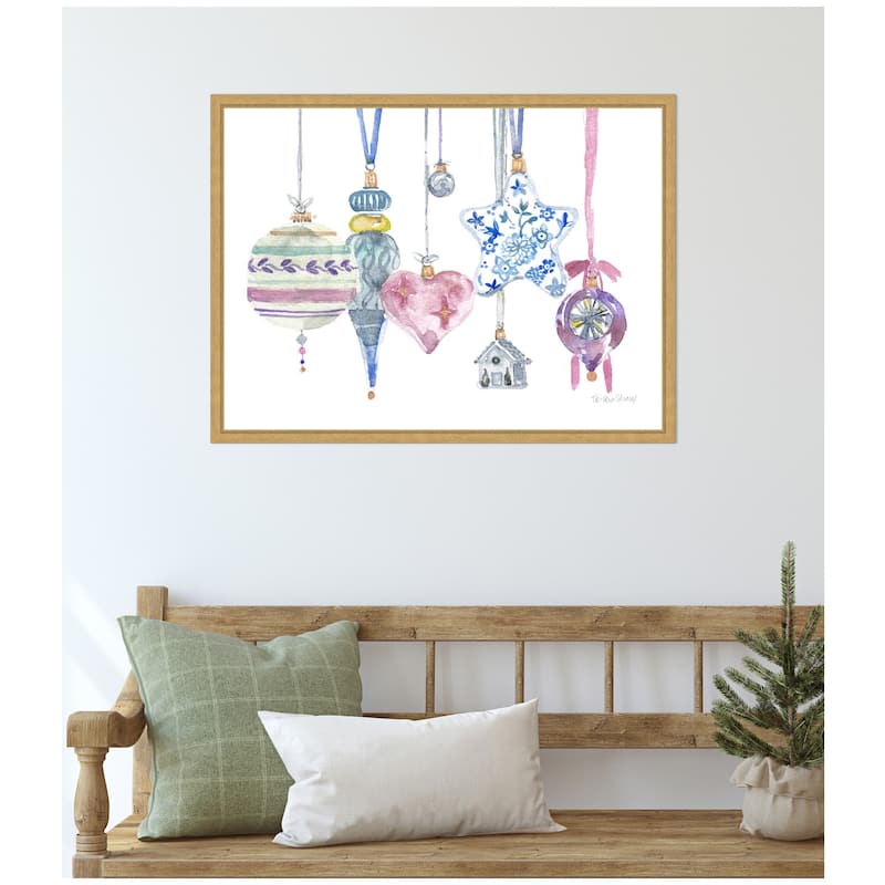 Kate and Laurel Sylvie Framed Canvas Vintage Hanging Ornaments by Patricia Shaw