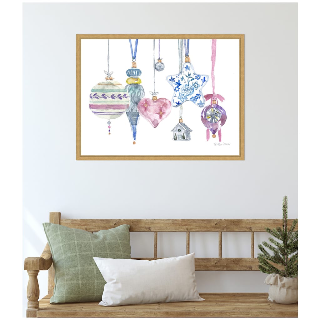 Kate and Laurel Sylvie Framed Canvas Vintage Hanging Ornaments by Patricia Shaw