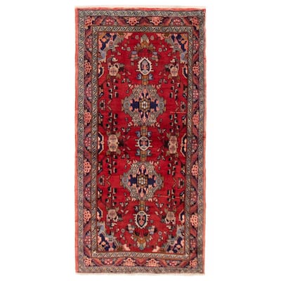 ECARPETGALLERY Hand-knotted Andelz Red Wool Rug - 3'6 x 6'11