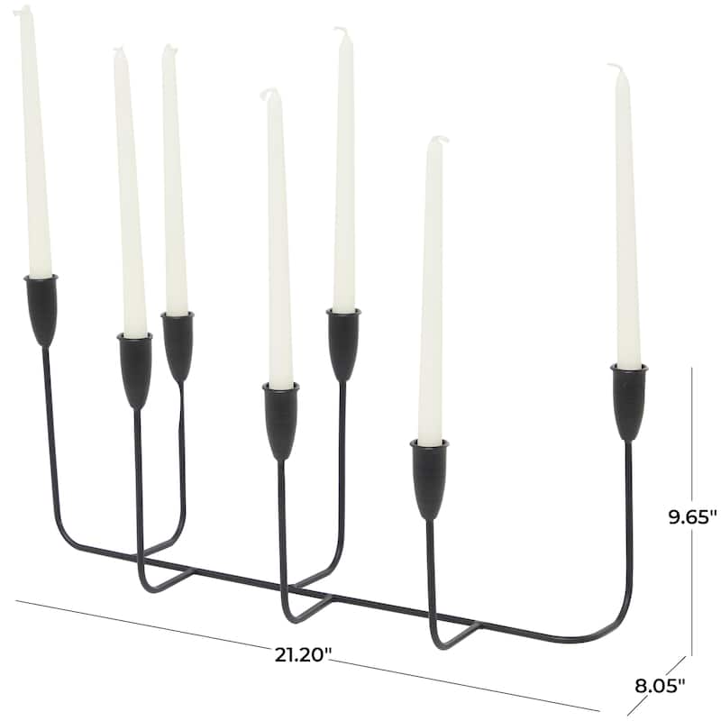 Metal Long Tapered 7 Holder Decorative Candelabra - Gold or Black - CosmoLiving by Cosmopolitan