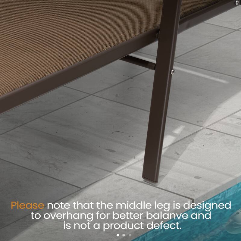 Outdoor Patio Adjustable Back Chaise Lounges Chairs with Arms(Set of 2 )