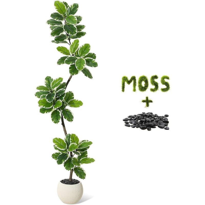Home Fiddle Leaf Fig Tree Artificial Faux Rubber Tree for Home Decor