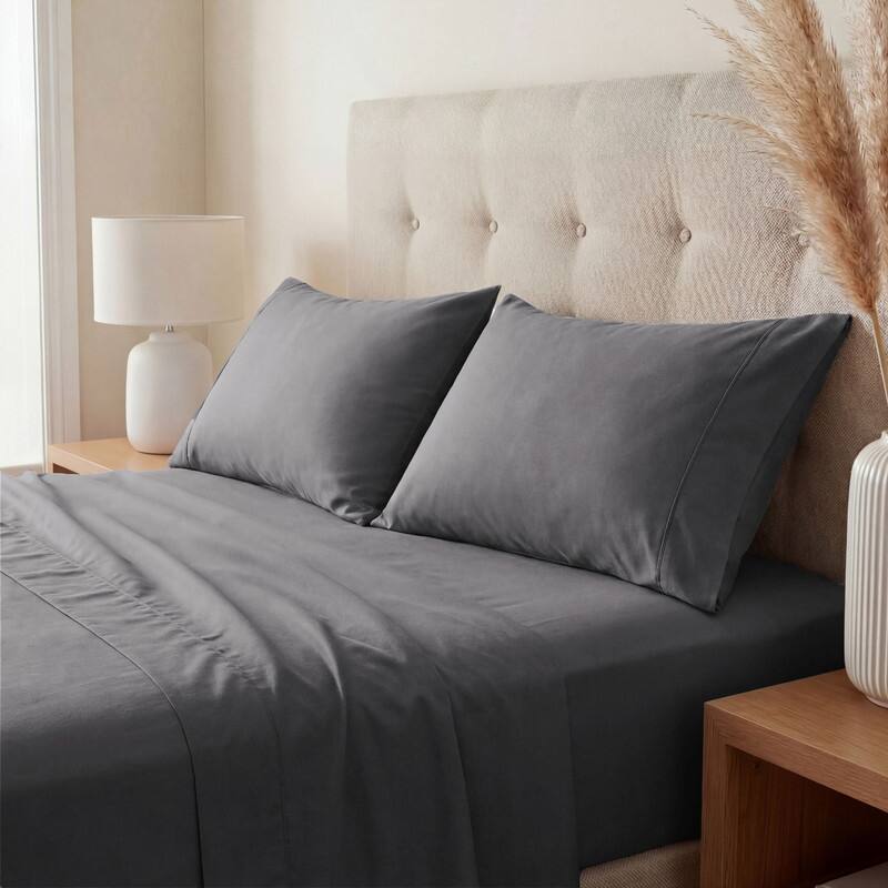 Superior 800 Thread Count Cotton Blend Pillowcase Set of 2 - King - Grey