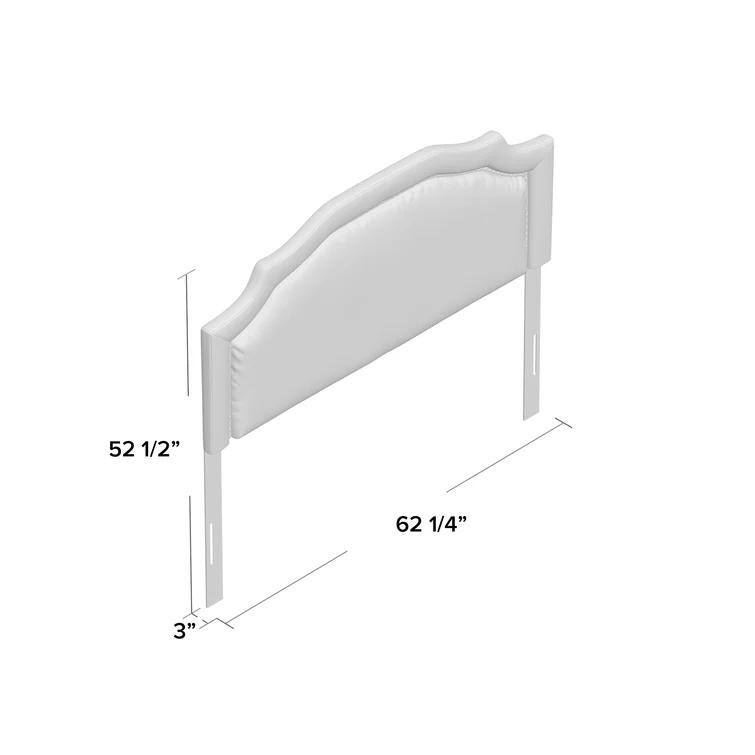 Upholstered Headboard Queen Size, Solid Wood Head Board with Durable Metal Legs
