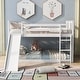 preview thumbnail 13 of 22, Contemporary Design Wood Bunk Bed with Ladder, Slide and Guardrails, Safety Guaranteed White