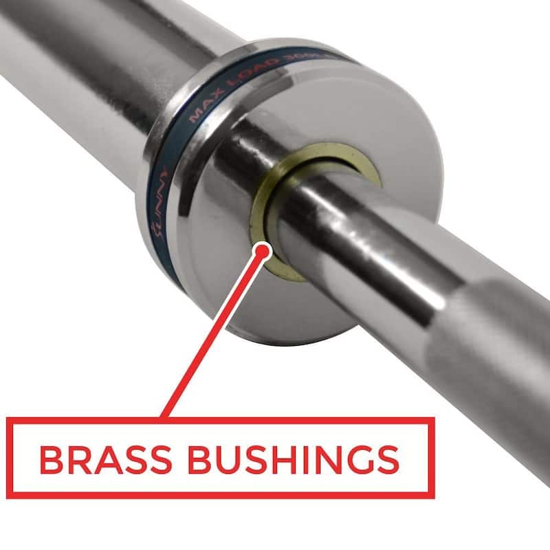Sunny Health & Fitness Olympic Super Curl Bar with Ring Collars
