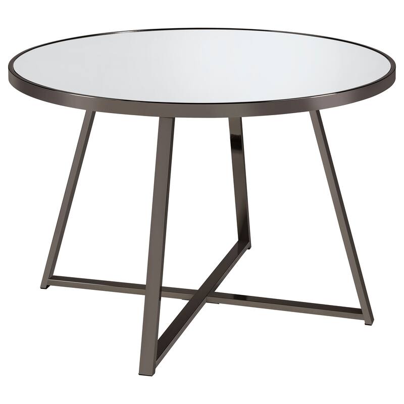 Jillian Round 45-inch Mirror Top Dining Table Black Nickel - Black Nickel
