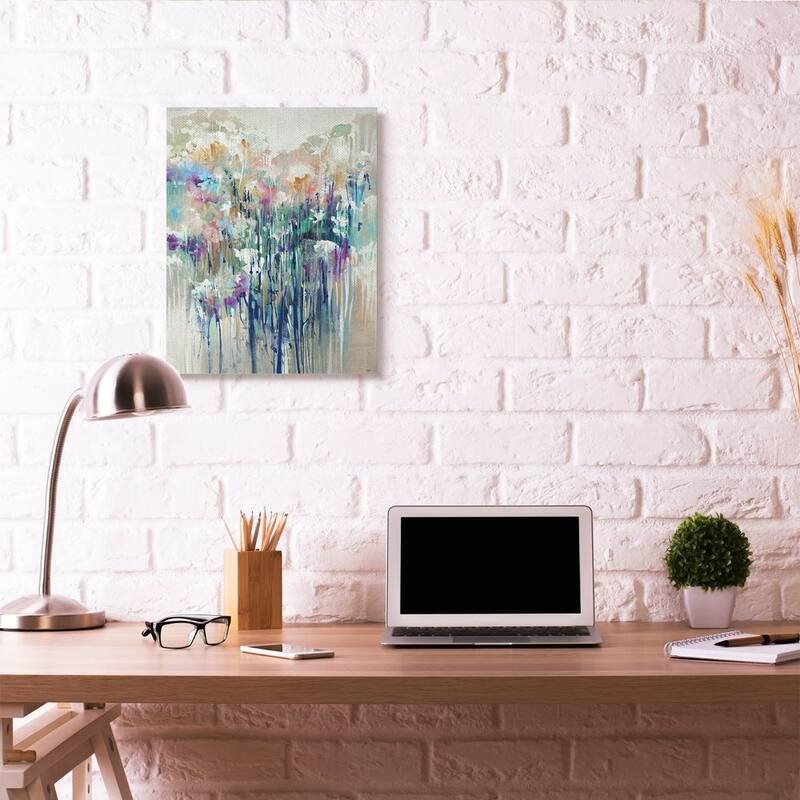 Stupell Abstract Blue Purple Drip Painting Canvas Wall Art