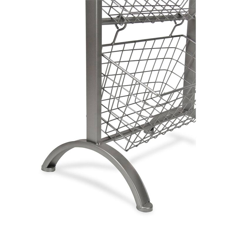 36" Silver Hand Crafted 3 Tier Storage Wire Rack