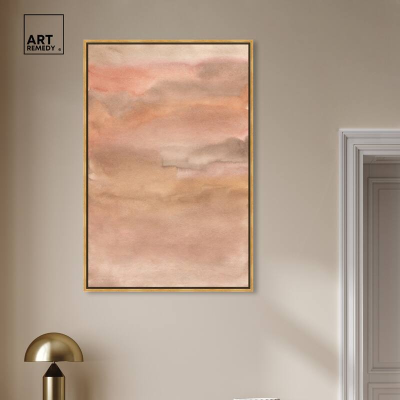 Art Remedy Sienna Pigments Blend Framed Boho Abstract 1 Piece Canvas Wall Art