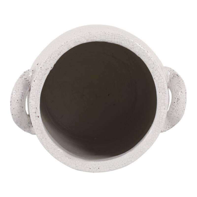 Terracotta Modern Table Vase with Sleek Form Home Decor - 12" White