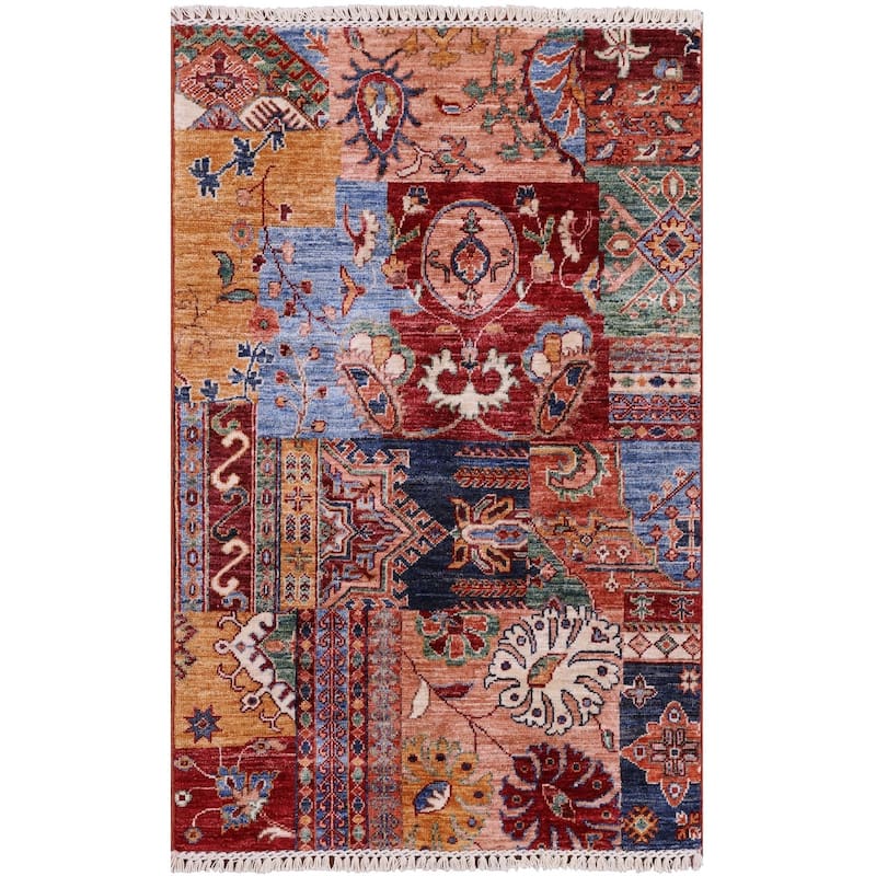 Golden Nile Super Kazak Hand Knotted Wool Rug - 2' 9" X 4' 3"