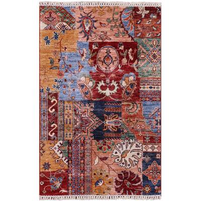 Golden Nile Super Kazak Hand Knotted Wool Rug - 2' 9" X 4' 3"