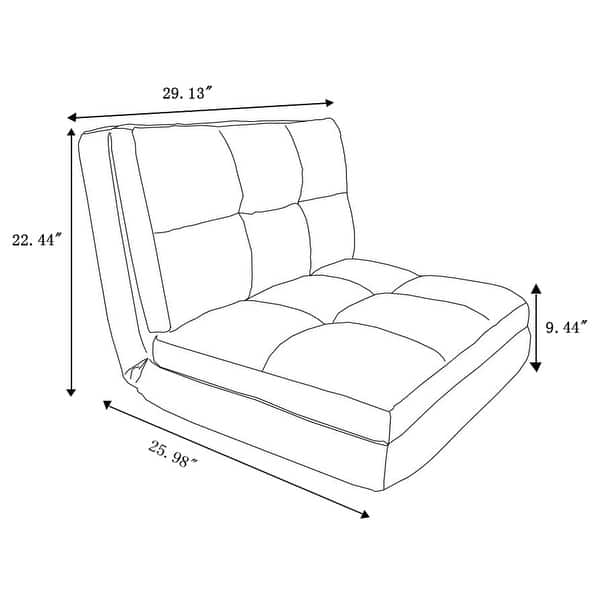 dimension image slide 5 of 7, Loungie Microsuede 5-position Convertible Flip Chair/ Sleeper