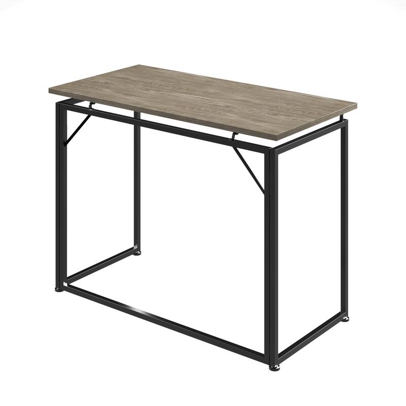 Space-Saving Folding Computer Desk - Convenient, Collapsible Design with Sturdy Steel Legs for Small Rooms