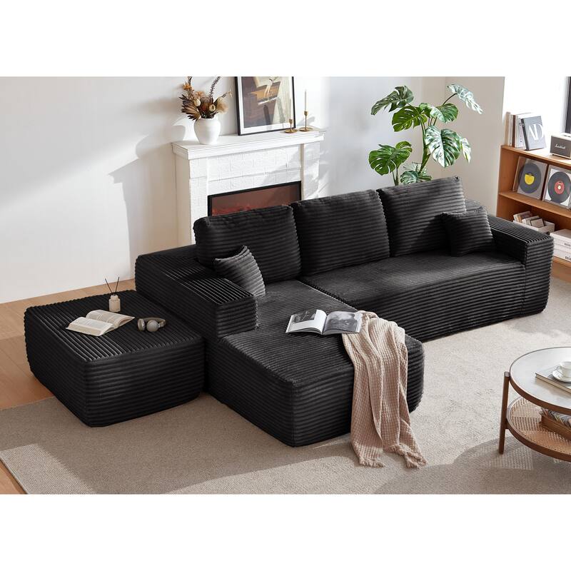 105.7"Cloud Sectional Couch with U-Shaped Chaise,Modern Modular Sofa with Deep Seat