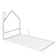 preview thumbnail 5 of 7, White Twin Size Metal Floor Bed with House-Shaped Headboard and Fence