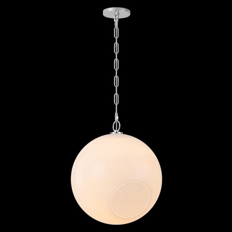 Modern White Bubble Glass Globe Pendant Light with Side Opening
