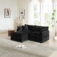 preview thumbnail 30 of 162, Cloud Chenille Upholstered Modular Sectional Sofa with DIY Combination Design Black 2-Seater Sofa+Ottomans