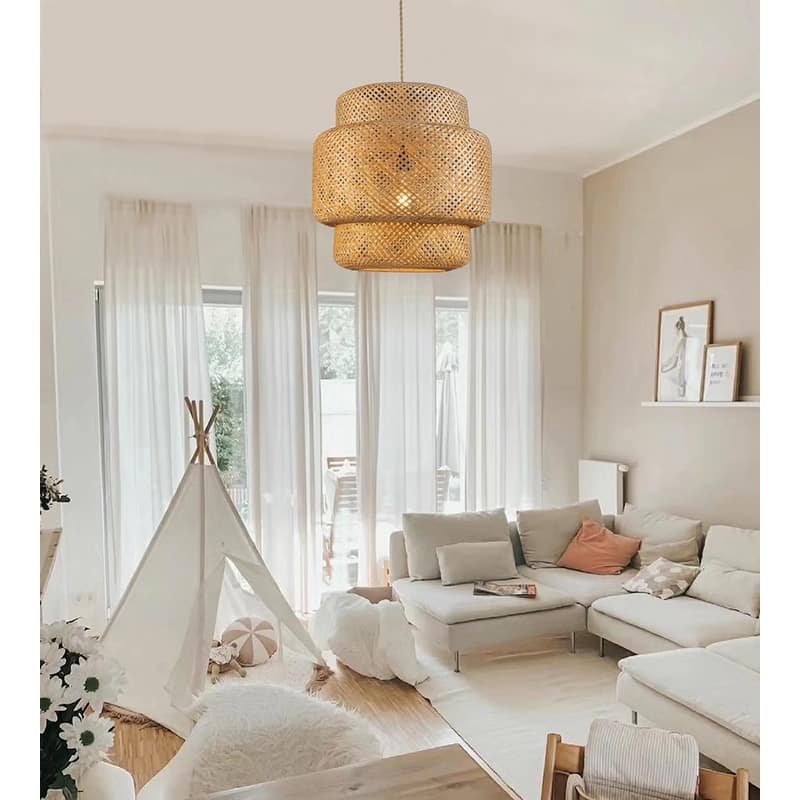 Drusilla Single Light Rattan Pendant Light - 20.9" x 19.7"