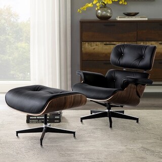 Overstock lounge chair and ottoman full genuine leather (Multi-Color)