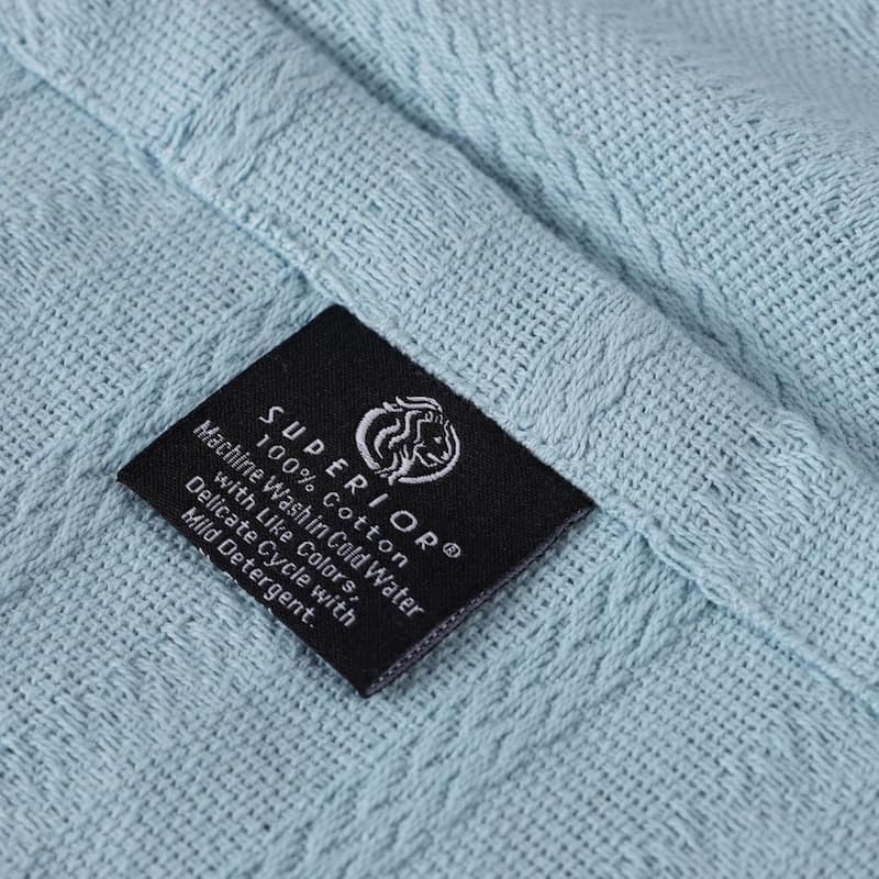 Superior Clara Cotton Textured Striped Lightweight Woven Blanket