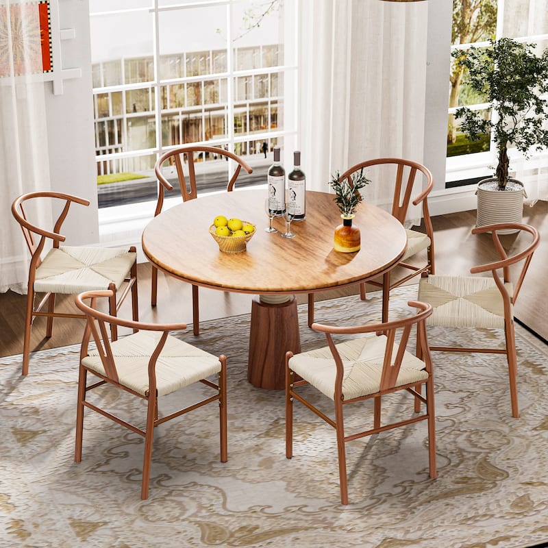 Set of 2 Handwoven Boho Dining Chairs