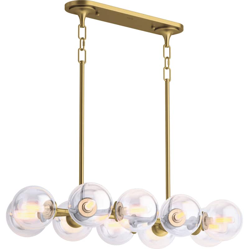 Kohler Lighting 31766-CH10 Bellera 10 Light 38" Wide Linear Chandelier - Brushed Moderne Brass