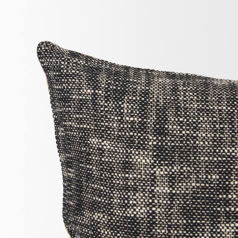 Jalia Cream and Black Cotton Decorative Lumbar Pillow Cover