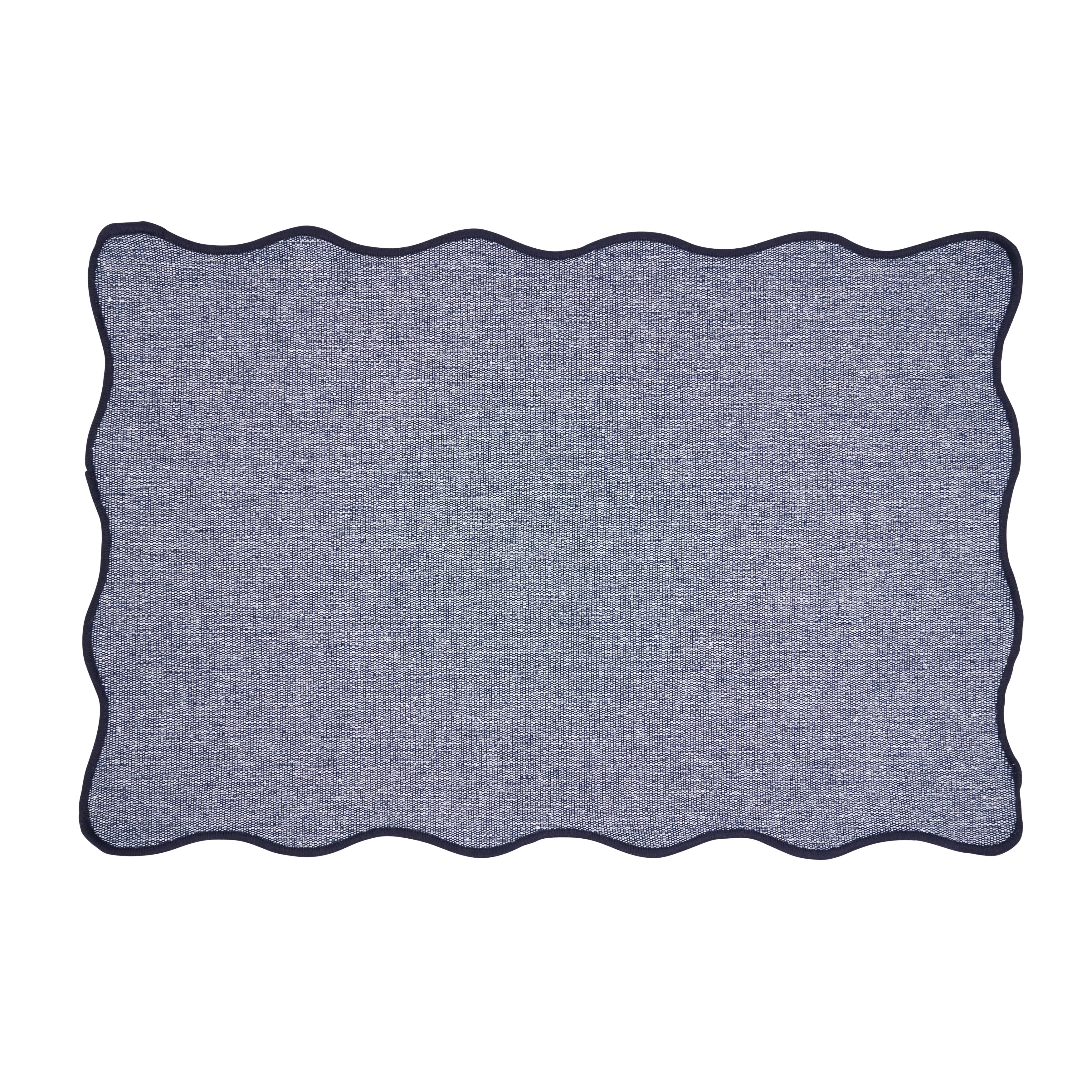 Saro Lifestyle Eco Scallop Border Placemat (Set of 4) - 13"x19"