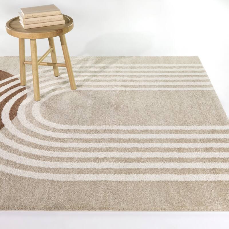 Gateway Modern Rainbow Area Rug - 7'10" x 10' - Rust