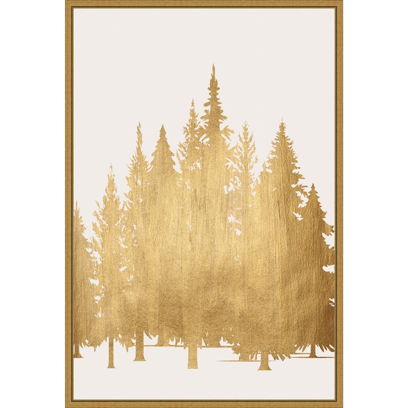 Tan Trees by Kubistika Framed Canvas Wall Art Print