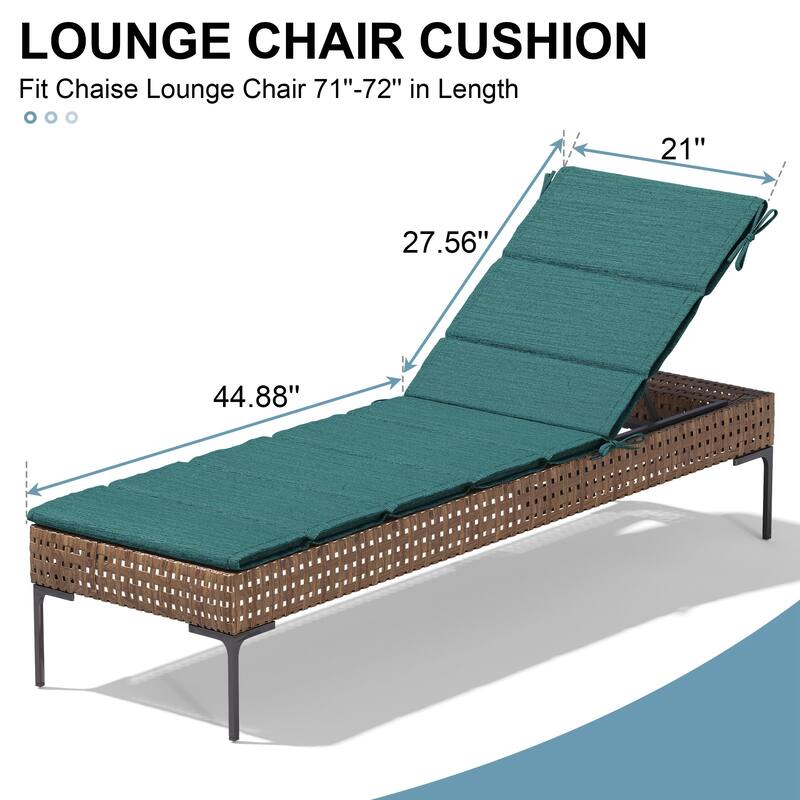 Outdoor Patio Chaise Lounge Cushion Lounger Cushion