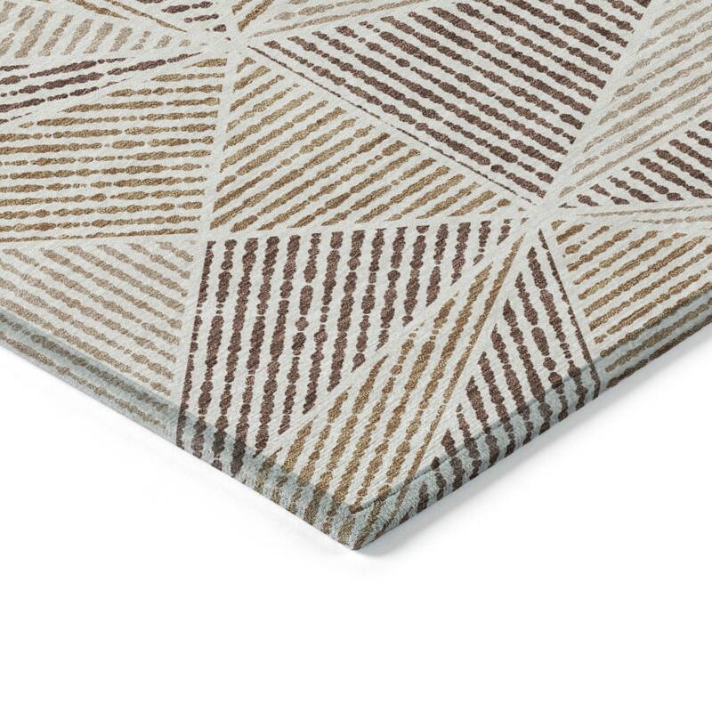 Machine Washable Indoor/ Outdoor Chantille Geometric Mosaic Rug