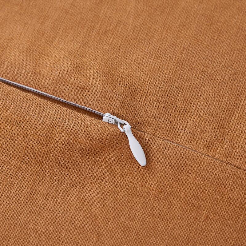 HiEnd Accents 100% French Flax Linen Long Lumbar Pillow, 14"x42"