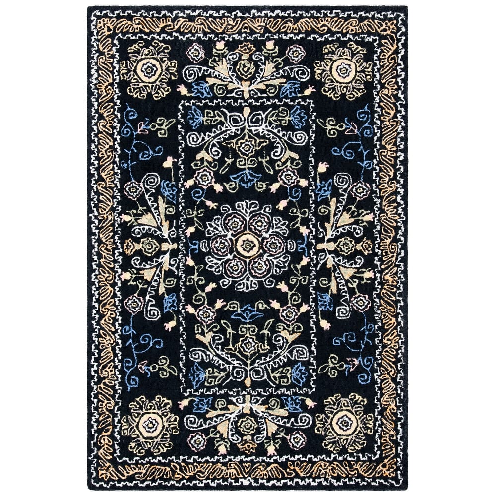SAFAVIEH Handmade Celedonia Modern Medallion Micro-Loop Wool Area Rug