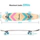 preview thumbnail 2 of 7, 42 in. Geometric Pink Longboard Skateboard Drop Through Deck Complete Maple Cruiser Freestyle, Camber Concave