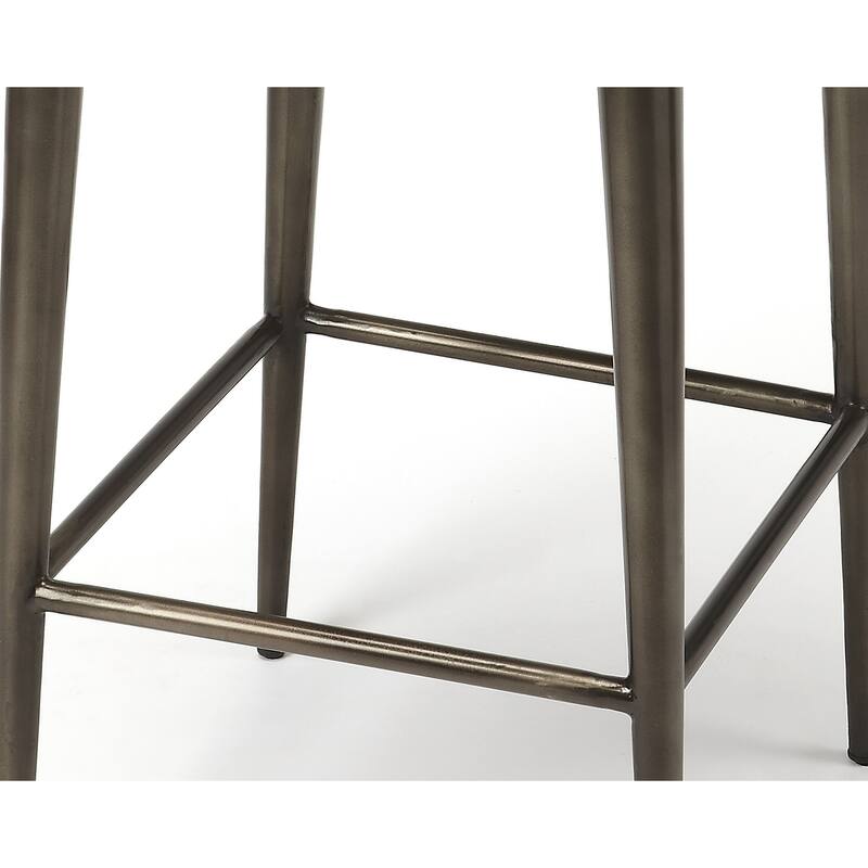 Maxwell 32"H Seat Leather and Metal Square Bar Stool