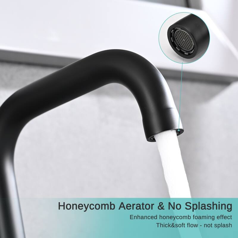 2 Handle 360° Swivel Bathroom Sink Faucet with Pop Up Drain and Honeycomb Aerator, Anti Corrosion, Anti Rust, Anti Splash