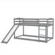 preview thumbnail 12 of 13, Space-saving Design Low Bunk Bed with Slide,Twin over Twin Bunk Bed with Convertible Slide and Ladder
