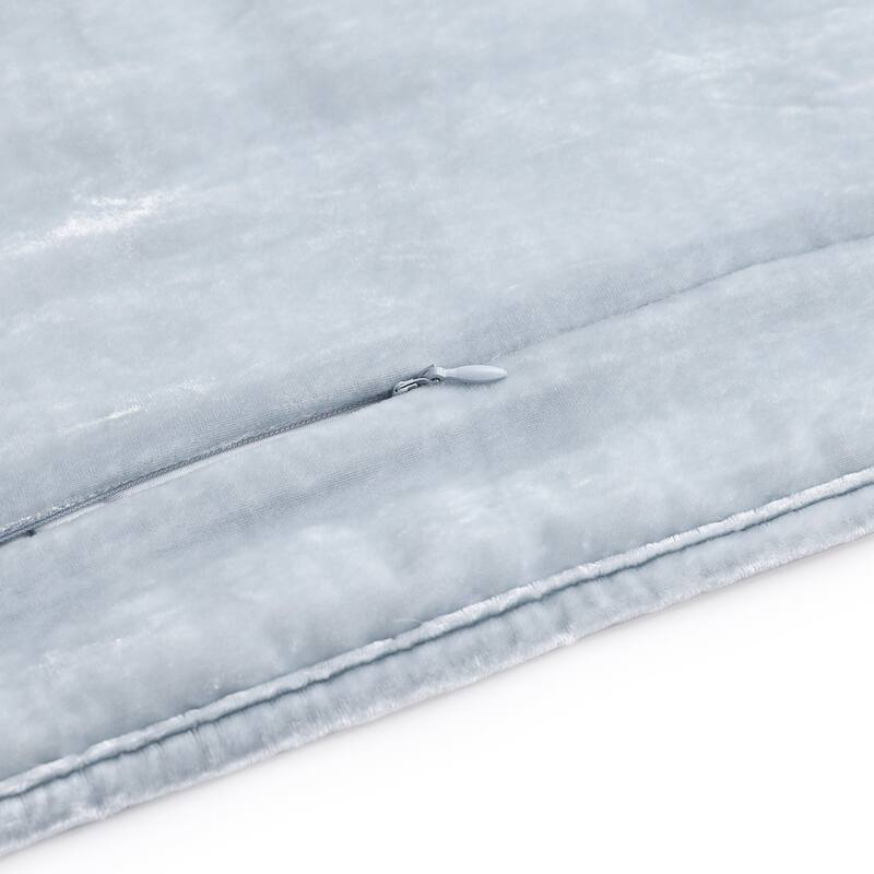 HiEnd Accents Stella Faux Silk Velvet Double Box Stitch Modern Rustic 3 Piece Quilt Set