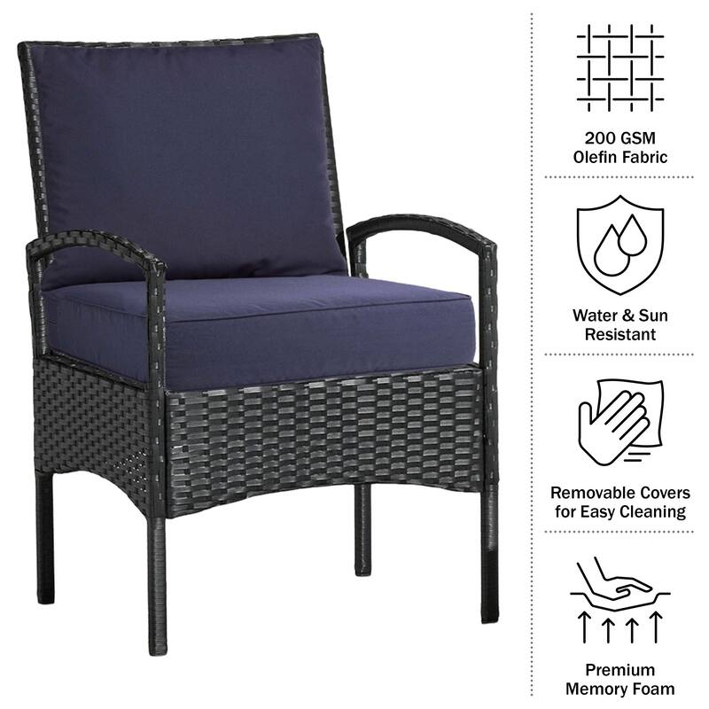 24x24 Outdoor Chair Cushions Removable Covers - Memory Foam Patio Cushions by Lavish Home