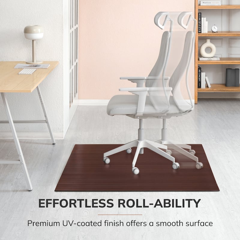 Eco Bamboo Standard Rectangular Cherry Chair Mat (52 x 48)