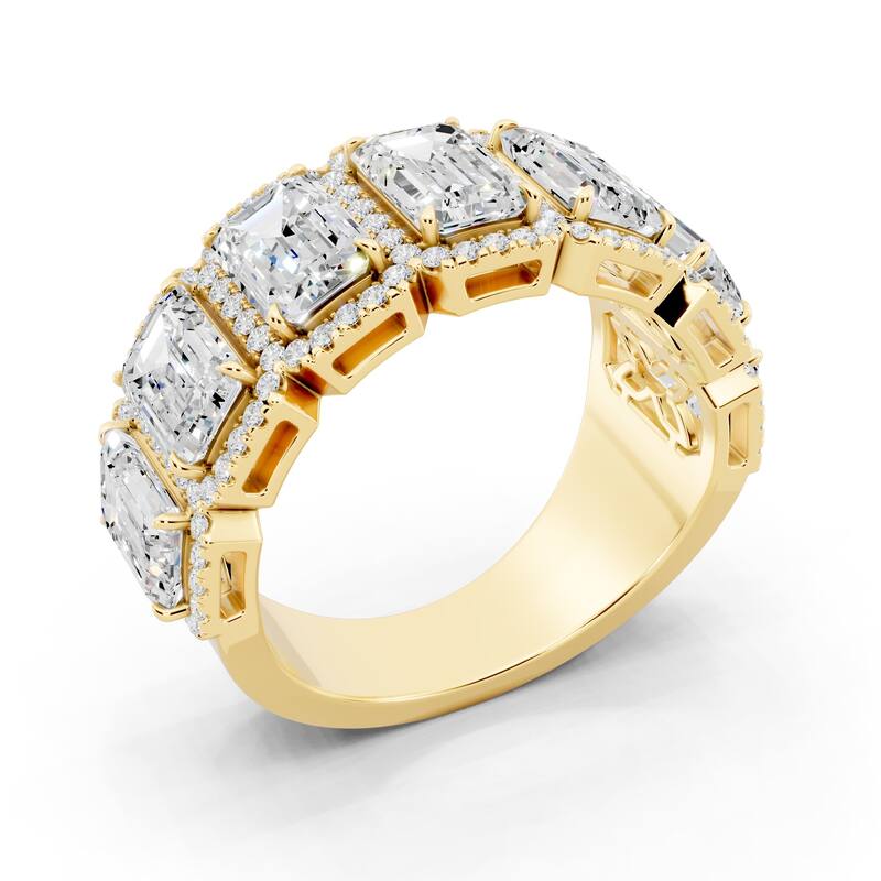 Auriya 14k Gold 5 1/3ctw Emerald Lab Grown Diamond Anniversary Ring (E-F VS)