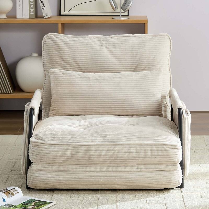 Mixoy Muti-Functional Folding Floor Sofa Bed,Lazy Sofa with Pillows,6 Position Adjustable Backrest-2+1